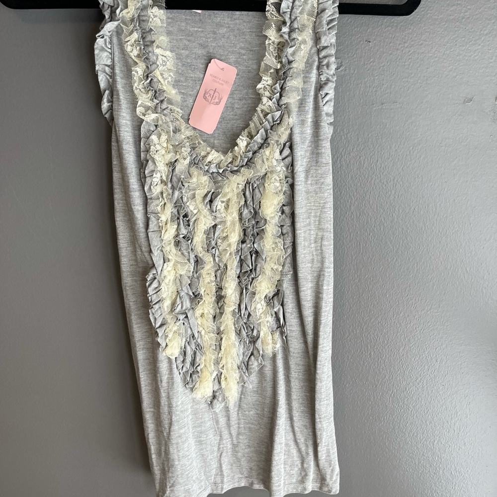 Romeo and Juliet grey embellished top